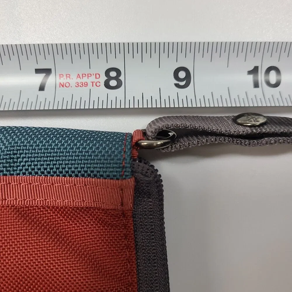 Overland Equipment Zip Around Wallet Wristlet Red Teal Travel Organizer